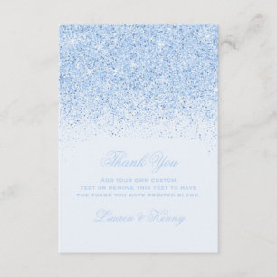 Cartes de Merci de parties scintillantes de bleus