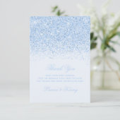 Cartes de Merci de parties scintillantes de bleus (Debout devant)