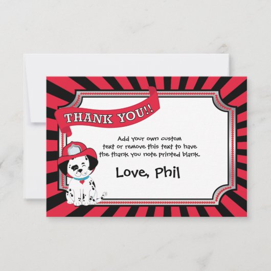 Cartes de Merci de pompier (Devant)