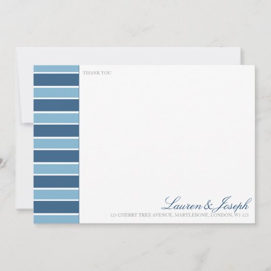 Cartes de Merci de rayure bleue (Devant)