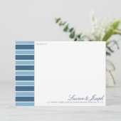 Cartes de Merci de rayure bleue (Debout devant)