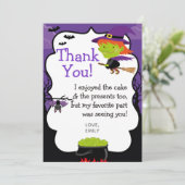 Cartes de Merci de sorcière de Halloween (Debout devant)