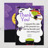 Cartes de Merci de sorcière de Halloween (Devant / Derrière)