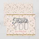 Cartes de Merci d'étoiles de rose et de (Devant / Derrière)