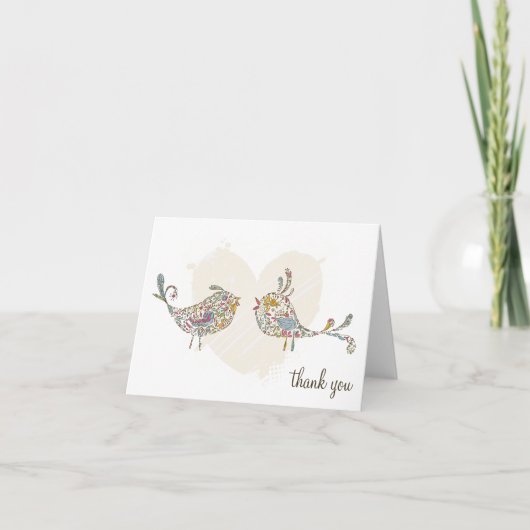 Cartes de Merci d'inséparables (Devant)