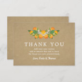 Cartes de Merci d'oranges de pays (Devant / Derrière)