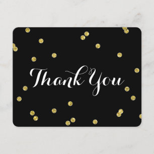 Cartes de Merci du noir de parties scintillantes