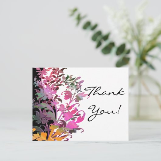 Cartes de Merci Enchantant Fleurs (Debout devant)