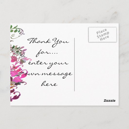 Cartes de Merci Enchantant Fleurs (Dos)