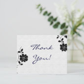 Cartes de Merci Fleurs noires (Debout devant)