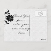 Cartes de Merci Fleurs noires (Dos)