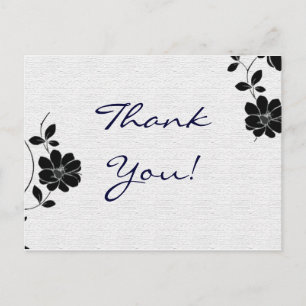Cartes de Merci Fleurs noires