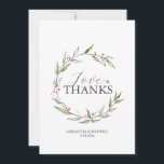 Cartes de Merci mariage Botanique Line Art<br><div class="desc">Ces cartes de remerciement de mariage d'hiver présentent une aquarelle botanique unique et un dessin d'art en ligne. Utilisez les champs modèles pour ajouter vos détails personnalisés. parfait pour les mariages ou une douche nuptiale de Noël. Commandez des cartes imprimées personnalisées en petites quantités ou en vrac... ou commandez un...</div>