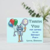 Cartes de Merci personnalisées par robot brillant (Debout devant)