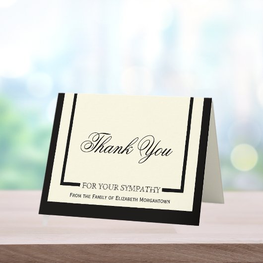 Cartes de Merci Sympathy - Crème Classique