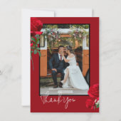 Cartes de message du Mariage de photos Red Roses (Devant)