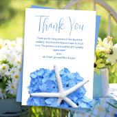 Cartes de message du Mariage Starfish bleu