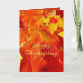 Cartes de message Feuilles orange bon thanksgiving (Devant)
