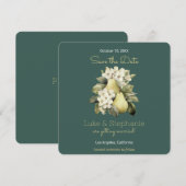 Cartes de mise en conserve carrées vert sauge et o (Devant / Derrière)