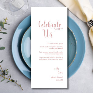 Cartes de mise en place Rose Poussiéreuse Célébrez