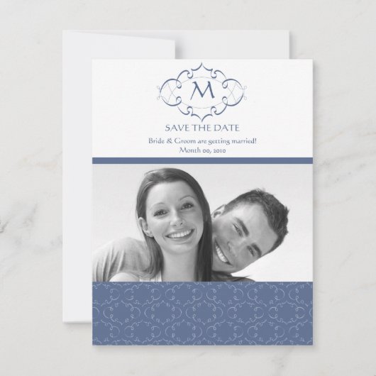 Cartes de mise en vente à date avec monogramme ble (Devant)
