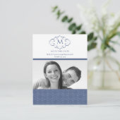 Cartes de mise en vente à date avec monogramme ble (Debout devant)