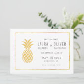 Cartes de mise en vente simple or et ananas (Debout devant)