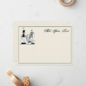 Cartes de mode Art Déco pour dames à la plage (Devant/Arrière en situation)