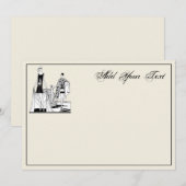 Cartes de mode Art Déco pour dames à la plage (Devant / Derrière)