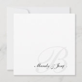 Cartes de monogramme de mariage en Damas (Dos)