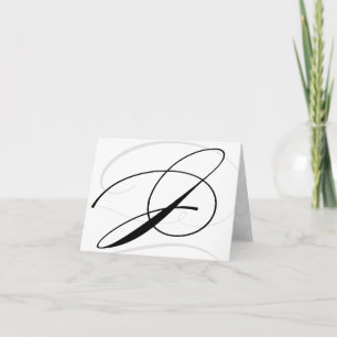 Cartes de monogramme initiale J en calligraphie no