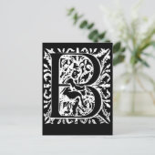 Cartes de monogramme noir et blanc (Debout devant)