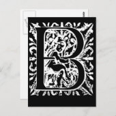 Cartes de monogramme noir et blanc (Devant / Derrière)