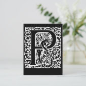 Cartes de monogramme noir et blanc (Debout devant)