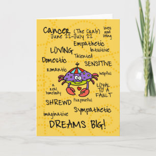 cartes de mot de zodiaque - cancer