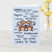 cartes de mot de zodiaque - Gémeaux (Fleur jaune)