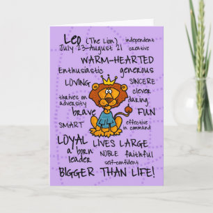 cartes de mot de zodiaque - Lion