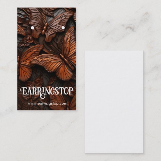 Cartes de Motif de conception papillon en cuir (Devant / Derrière)