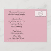 Cartes de naissance de nouveau-née fille (Dos)