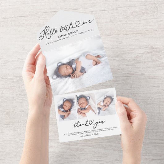 Cartes de naissance photo avec un joli script (Déchirure)