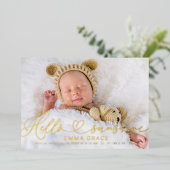 Cartes de naissance photo avec un joli script (Debout devant)