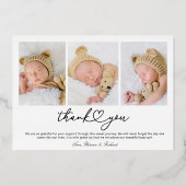 Cartes de naissance photo avec un joli script (Verso)