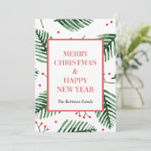 Cartes de Noël à feuillage persistant, Bonne Nouve (Debout devant)