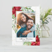 Cartes de Noël à l'aquarelle avec verdure et poins (Debout devant)