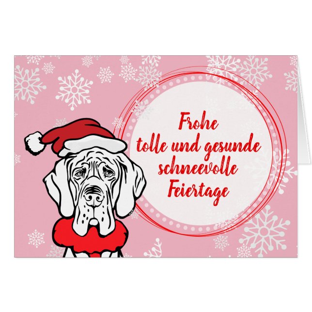 Cartes de Noël à motif Grand Danois (Devant Horizontal)