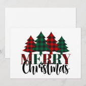 Cartes de Noël à motifs à carreaux de Noël (Devant / Derrière)