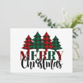 Cartes de Noël à motifs à carreaux de Noël (Debout devant)