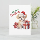 Cartes de Noël adorables Chien (Debout devant)
