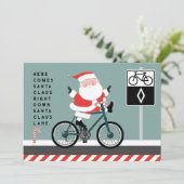 Cartes de Noël amusantes à vélo (Debout devant)