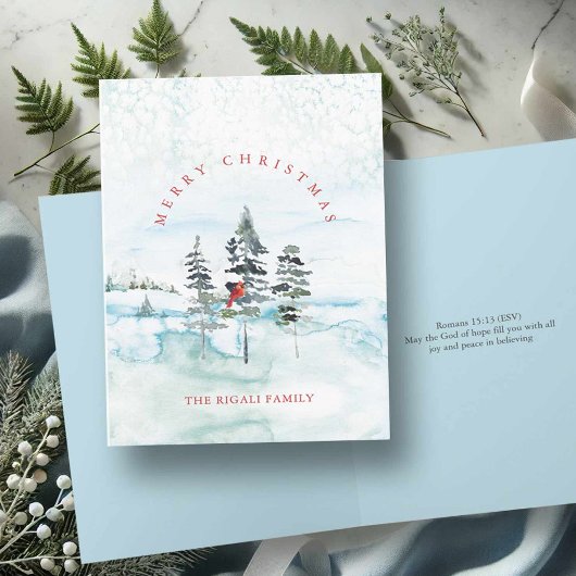 Cartes de Noël aquarelle avec versets bibliques